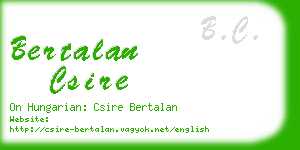 bertalan csire business card